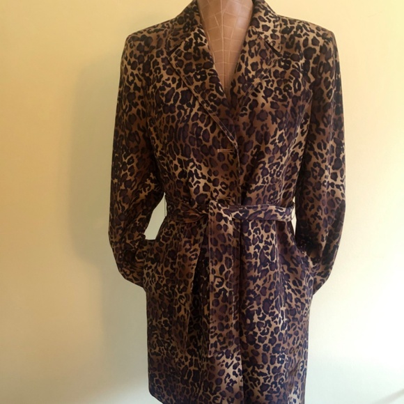 Leopard Print Trench Coat by Size 6 - Picture 15 of 15